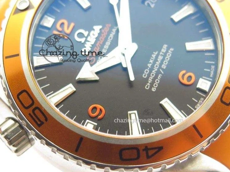 0417 Breathable Planet Ocean SS Bp Maker 45mm Orange Bezel On Orange Rubber Strap A 8221